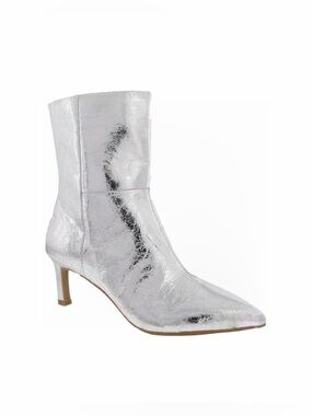 DV by Dolce Vita Gradie Metallic Silver Pointed Kitten Heel Boot Sz 7 NEW